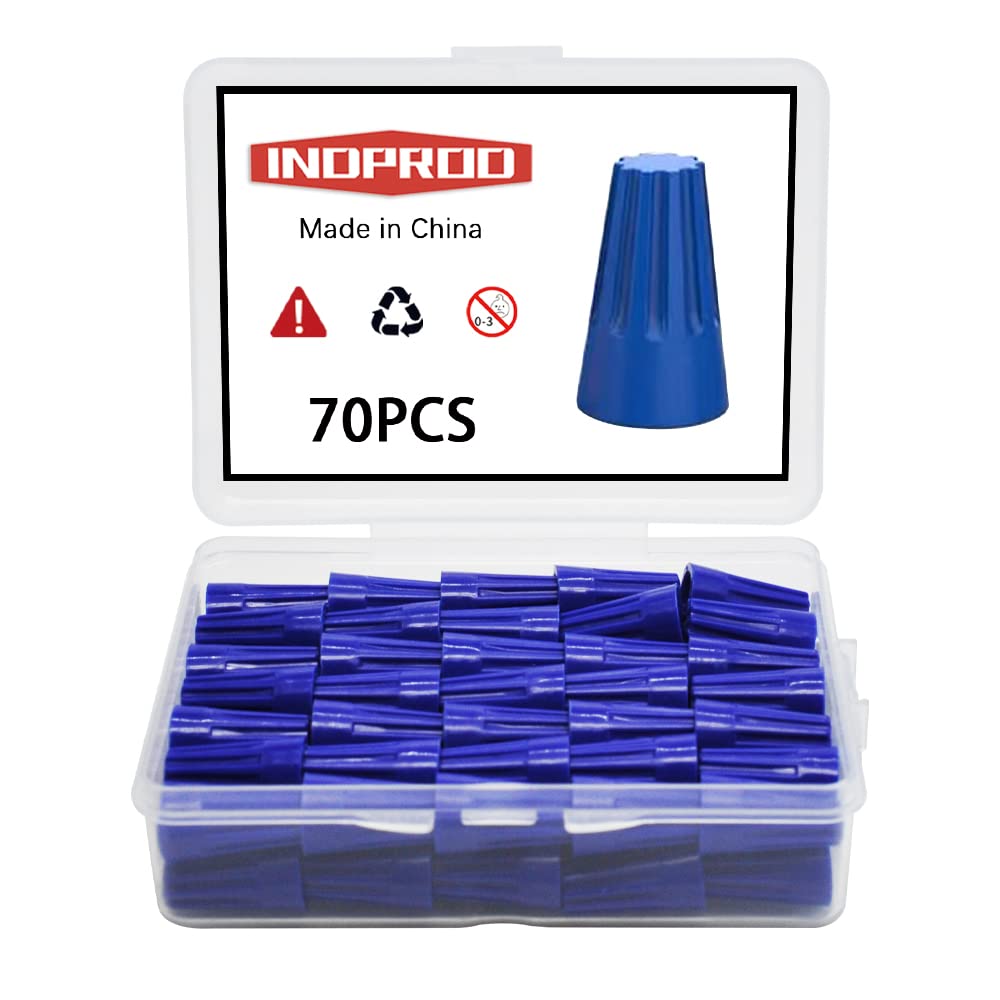 70PCS Electrical Wire Connector Screw Terminal Kit - Spring Loaded Twist-On Wire Nuts for 22-14 AWG | Secure Electrical Connections for Home Wiring, DIY Projects & Electrical Repairs