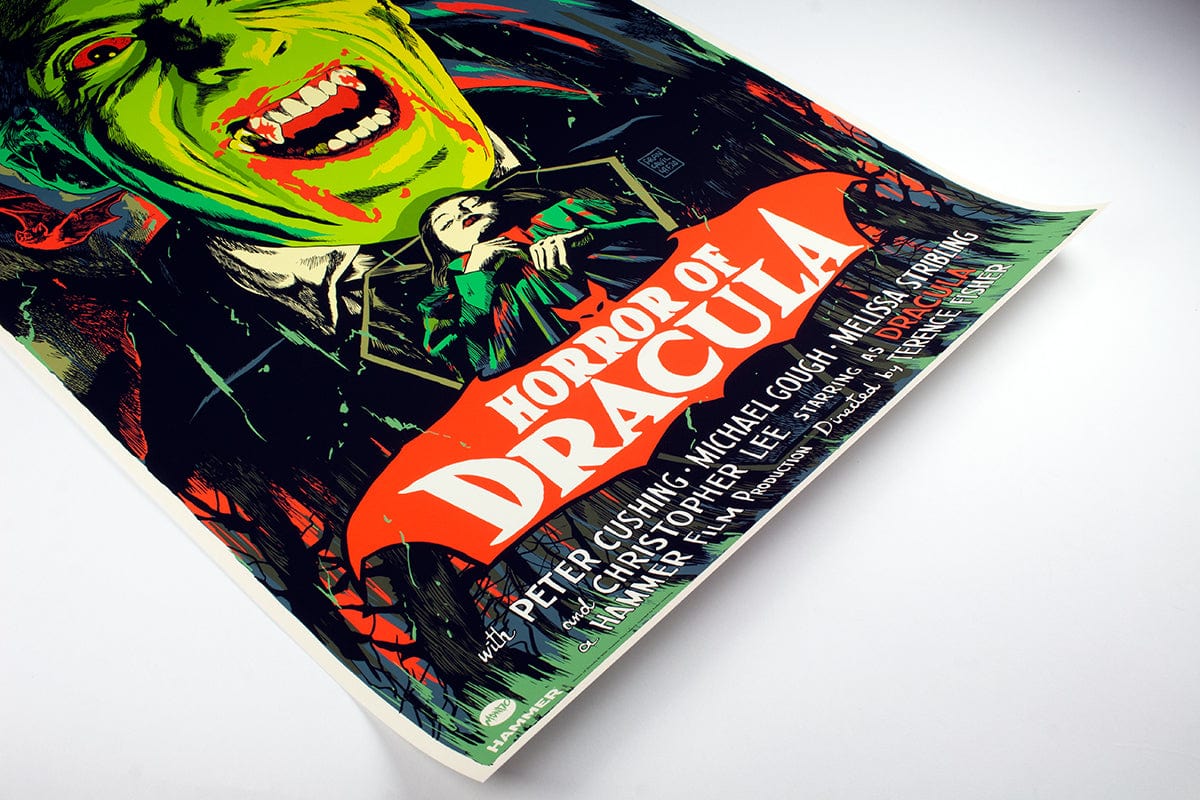 Horror of Dracula Movie Poster - Classic Vampire Film Wall Art for Home Theater, Gothic Decor & Halloween Party Decoration