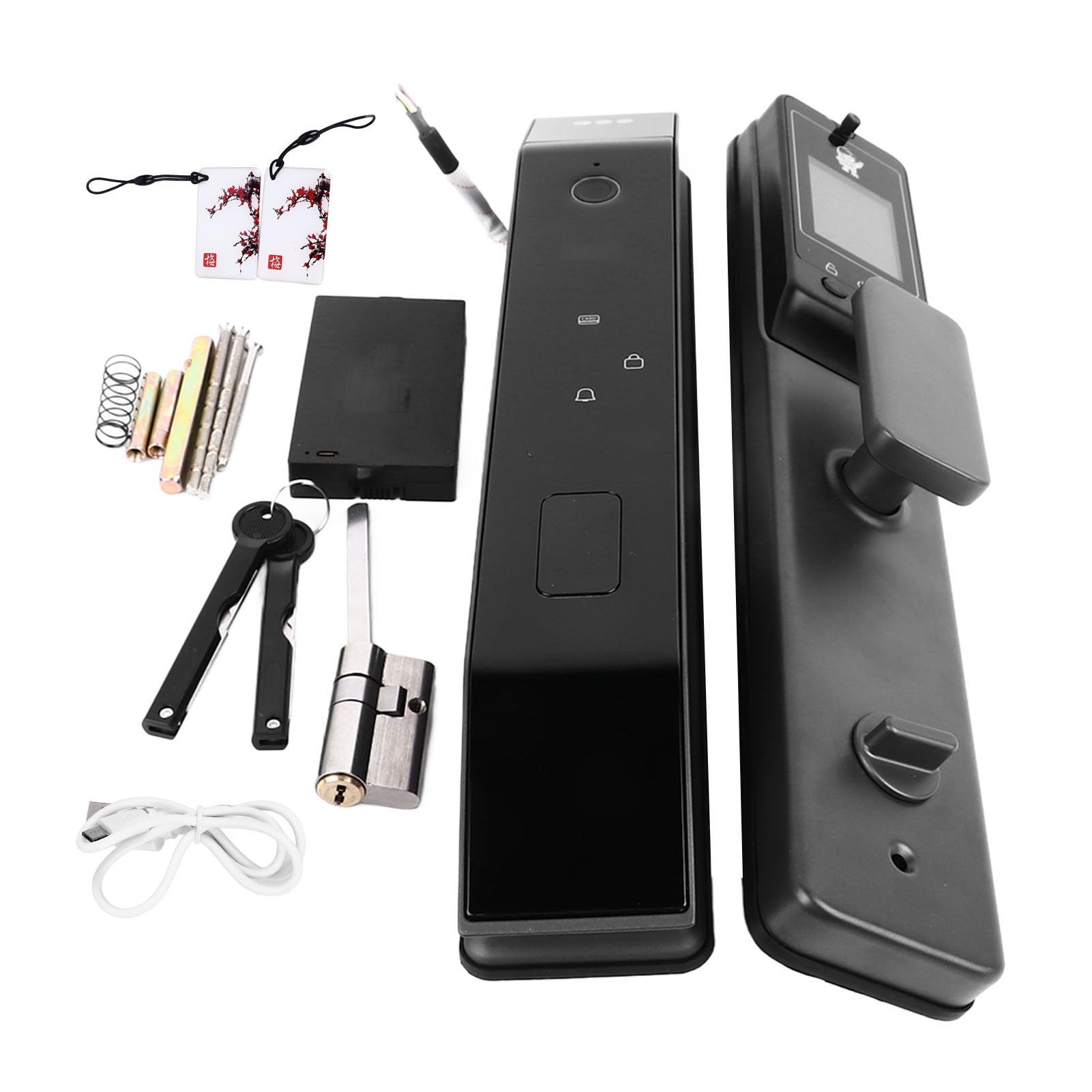 Smart Door Lock with 3D Face Recognition, Fingerprint & Password Entry - Aluminum Alloy Stainless Steel Keyless Security Lock for Homes & Apartments | Secure Front Door, Back Door & Rental Property Access