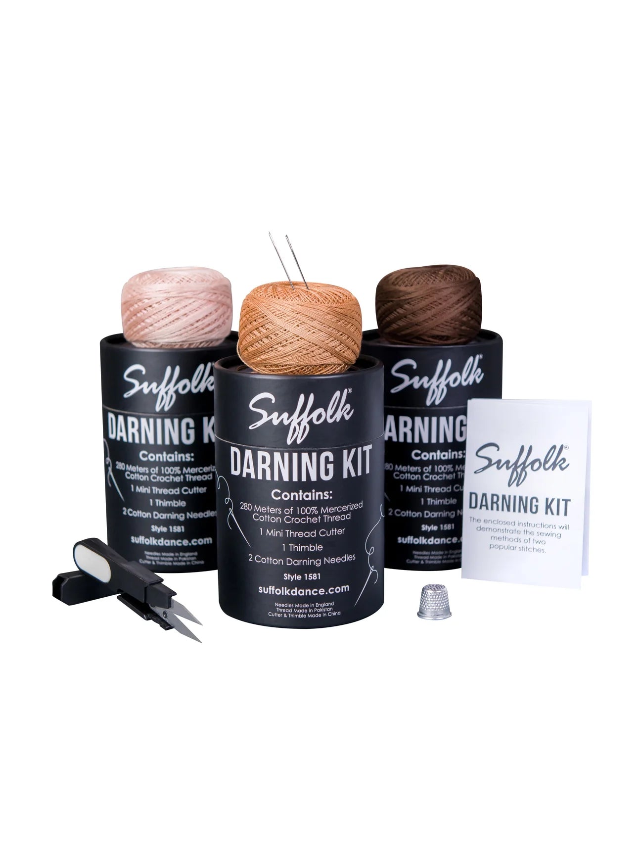 1581 Darning Kit for Clothes & Socks - Complete Sewing Repair Set with Needles & Thread - Perfect for Mending Holes, Tears & Fabric Damage at Home or Travel