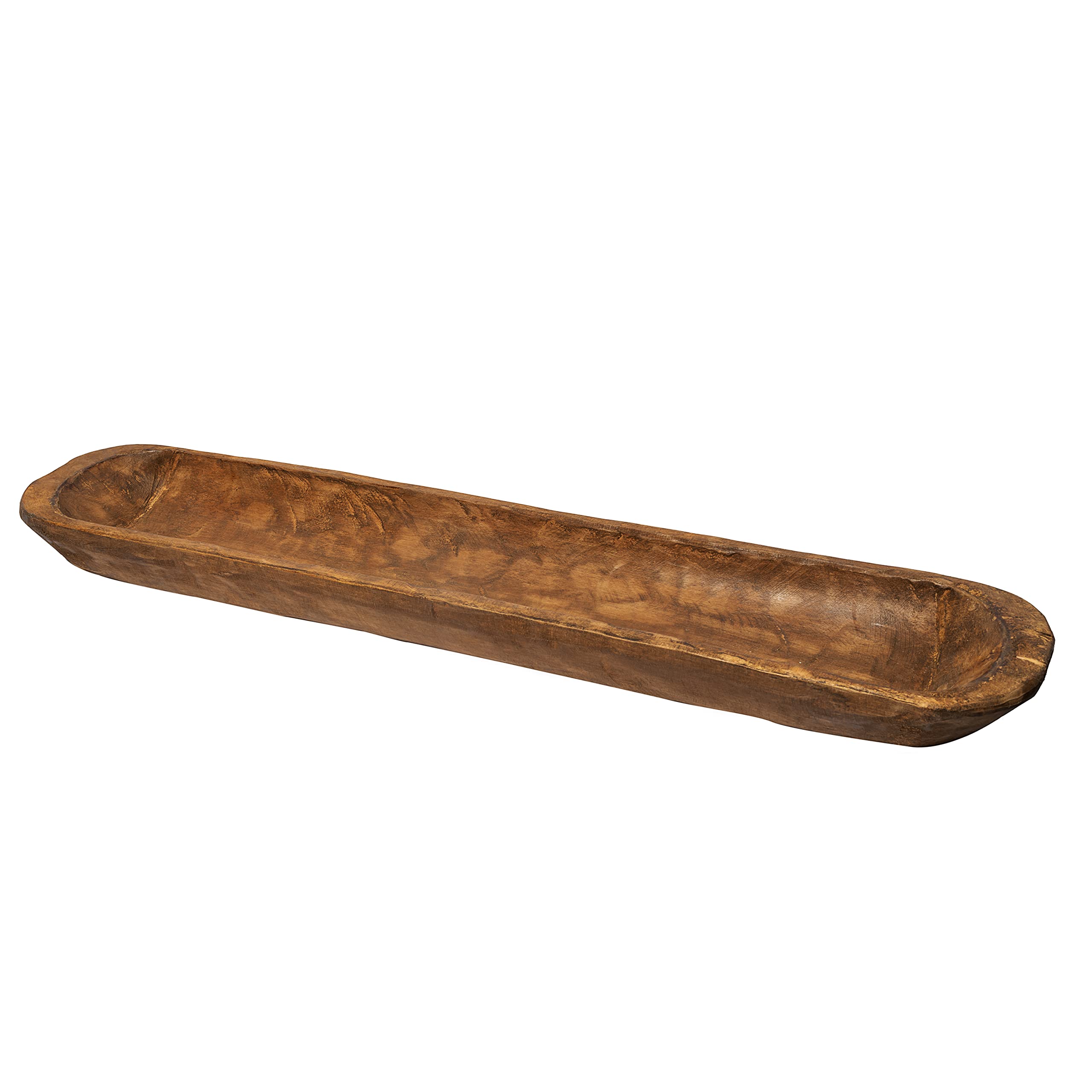 Hand Carved 30 Inch Rustic Wooden Dough Bowl - Large Decorative Bread Shaped Centerpiece for Farmhouse & Rustic Home Decor | Made in USA | Perfect for Dining Table, Kitchen Island, or Mantel Display