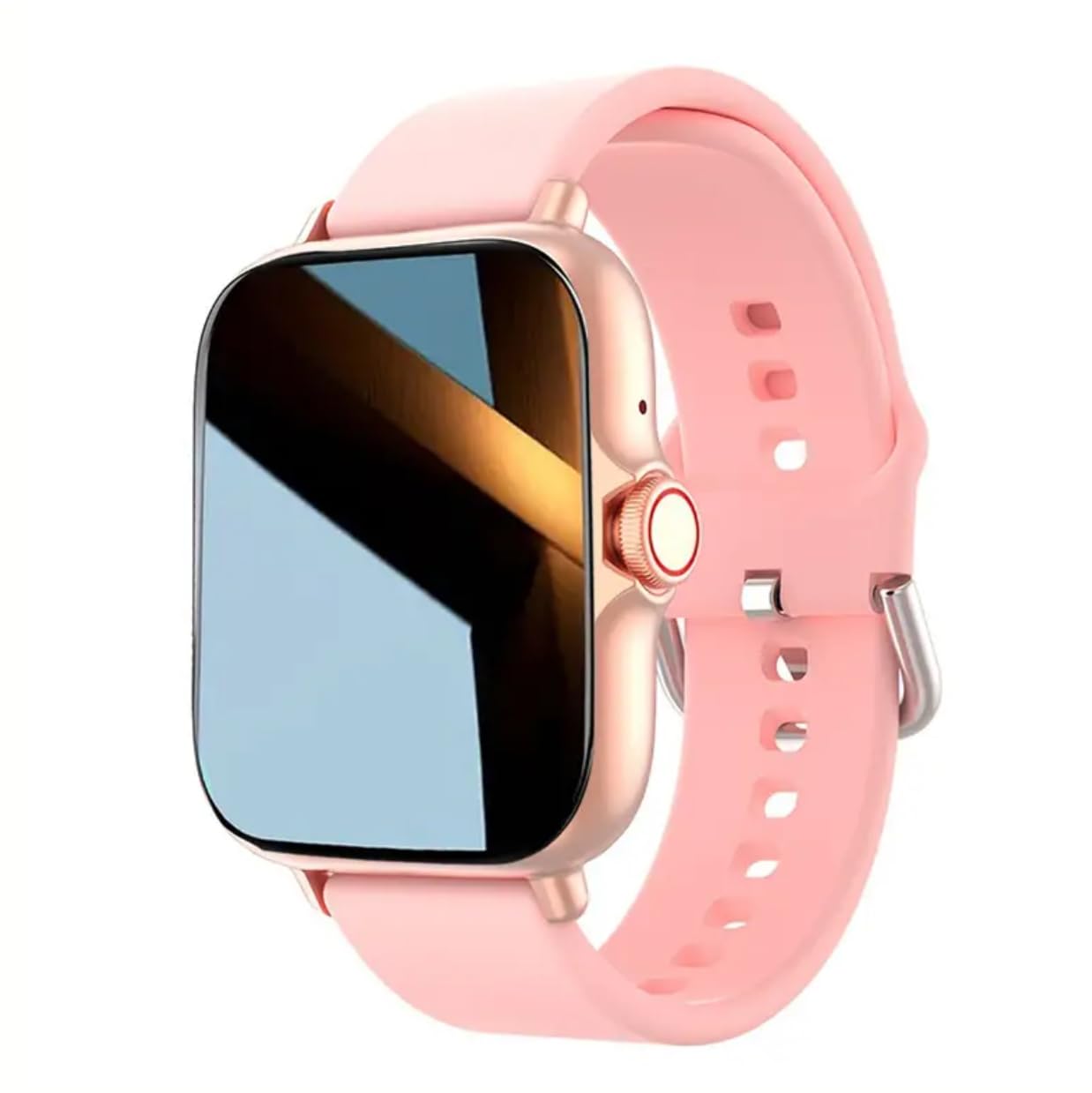 Smart Fitness Tracker Watch with 15 Functions - Wireless Calling, Step Counter, Music & Camera Control - Pink Sports Smartwatch for Running, Gym & Daily Activity Tracking