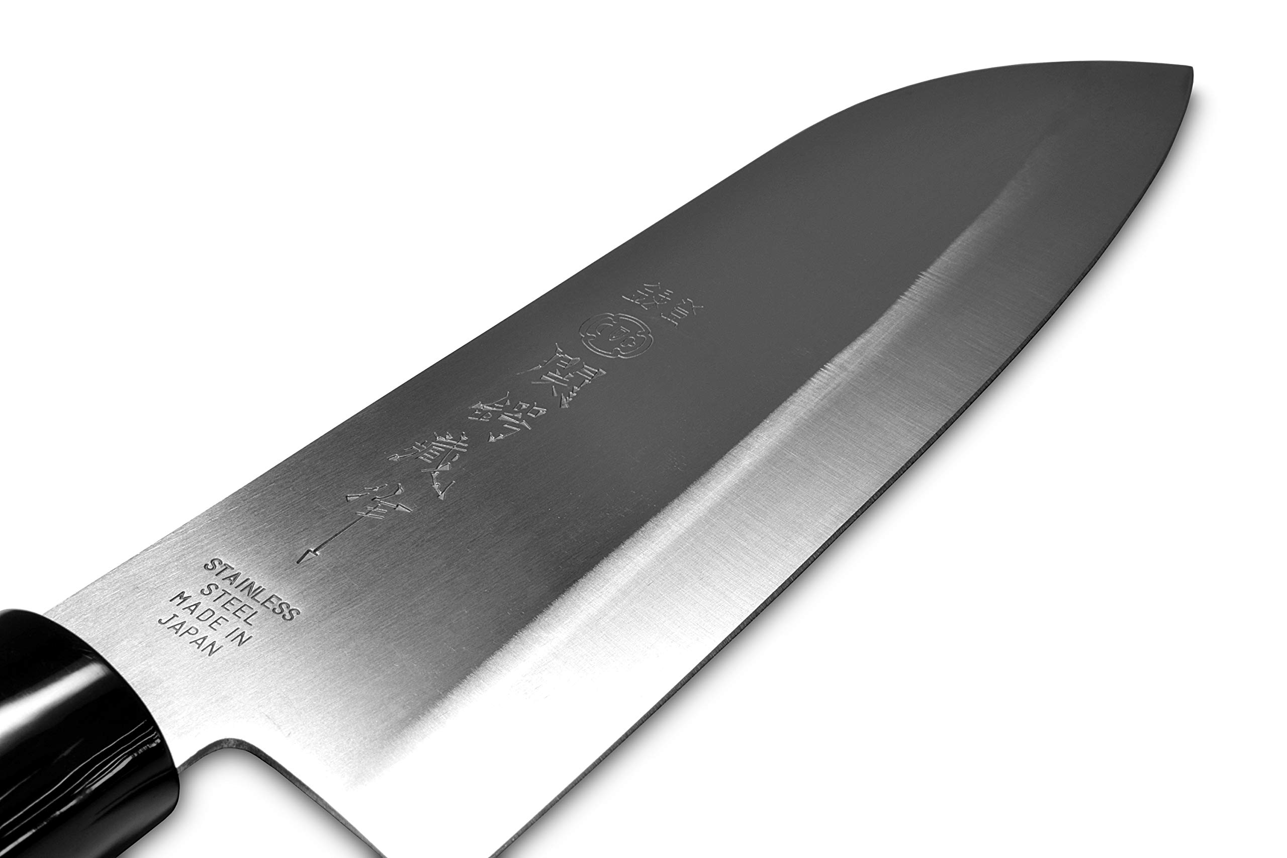 Seki Japan TSUBAZO Japanese Utility Chef Kitchen Knife - Premium Stainless Steel Santoku Knife with Shiraki Handle, 170mm (6.7 Inch) - Perfect for Slicing, Dicing & Chopping Vegetables, Meat & Fish