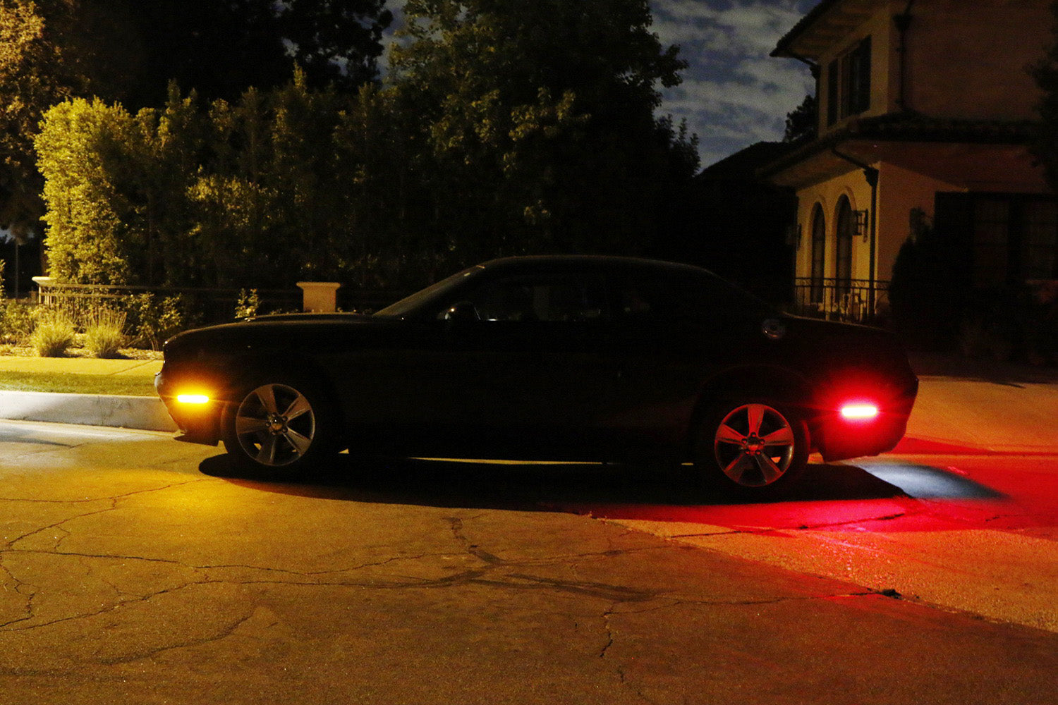 2015-2022 Dodge Challenger Widebody Clear Lens Amber/Red LED Side Marker Lights - High Visibility Safety Upgrade for Night Driving & Custom Car Styling