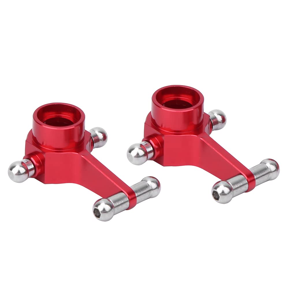 Upgraded Red Aluminum Alloy Front Steering Cups (2 Pcs) for WLtoys K969/K979/K989/K999 1/28 RC Cars - Durable Metal Replacement Parts - Perfect for Off-Road Racing & Drifting Performance