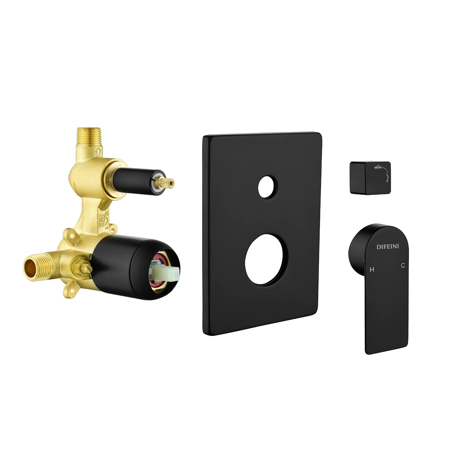 Premium Matte Black Shower Faucet Set with Waterfall Tub Spout - Complete Wall Mounted Shower System with Rough-in Valve for Bathroom Renovation | Perfect for Modern Home Spa Experience