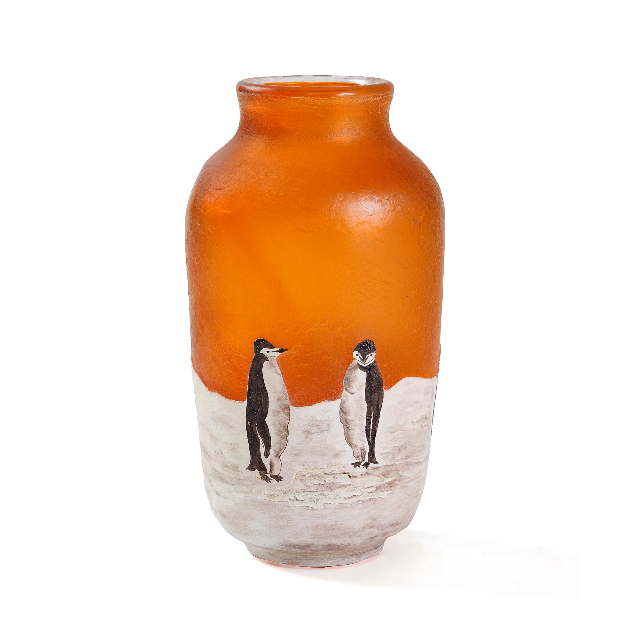 Daum Nancy Glass Winter Scene Vase - Handcrafted French Art Glass Collectible for Home Decor, Gift & Holiday Display