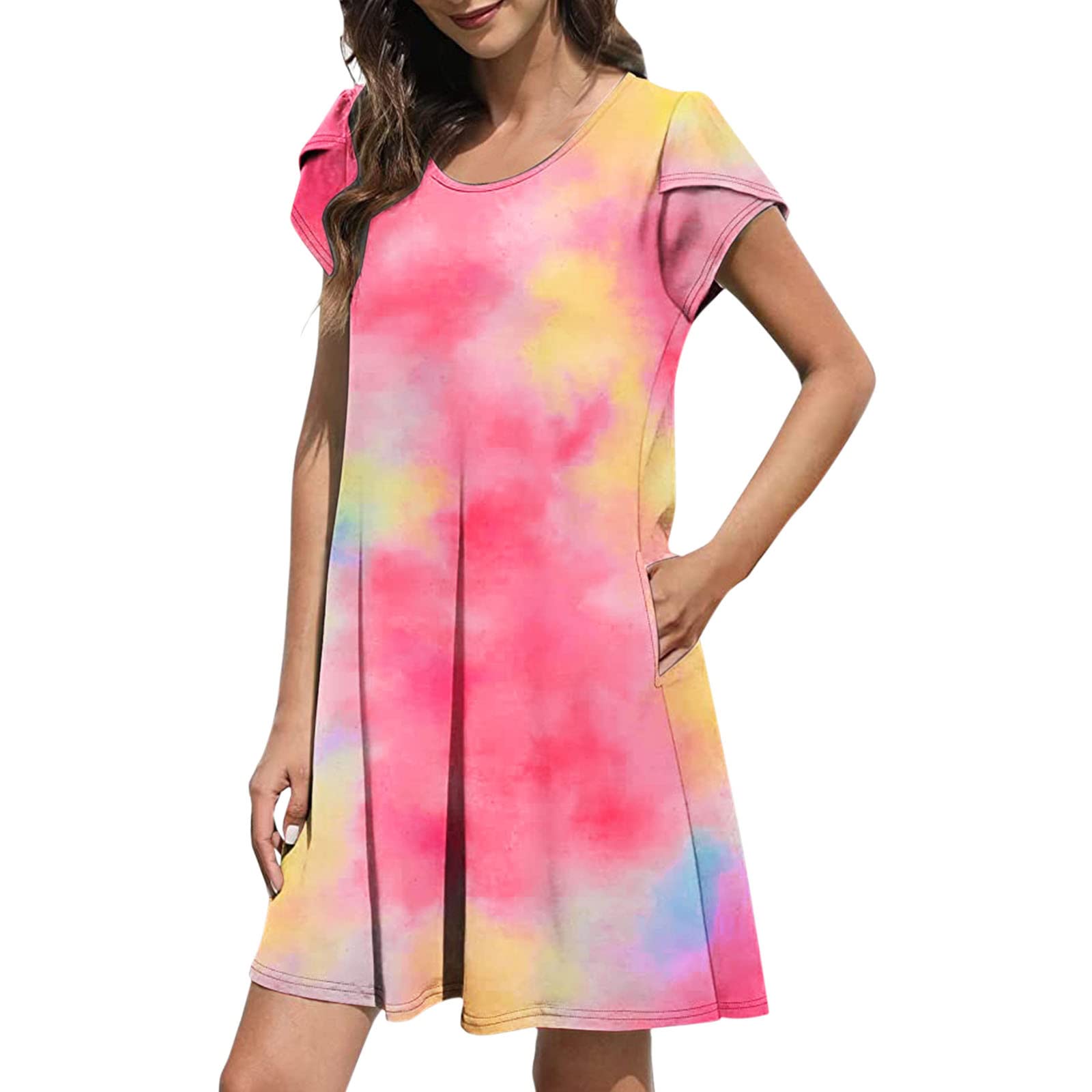 ONHUON Women's Casual Summer Sleeveless Racerback Maxi Dress - Loose Fit Plain Long Dress for Beach, Vacation & Everyday Wear