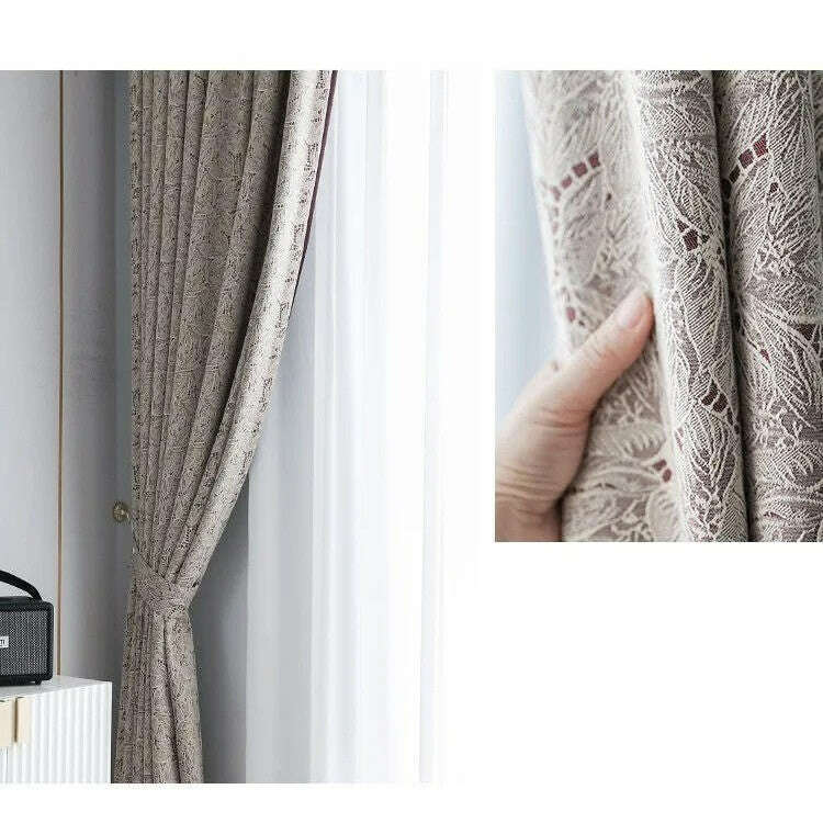 T.B. London Literary Lace Blackout Curtains - White & Wine Red Window Drapes for Bedroom, Living Room & Nursery - Light Blocking Thermal Insulated Curtain Panels for Better Sleep & Privacy