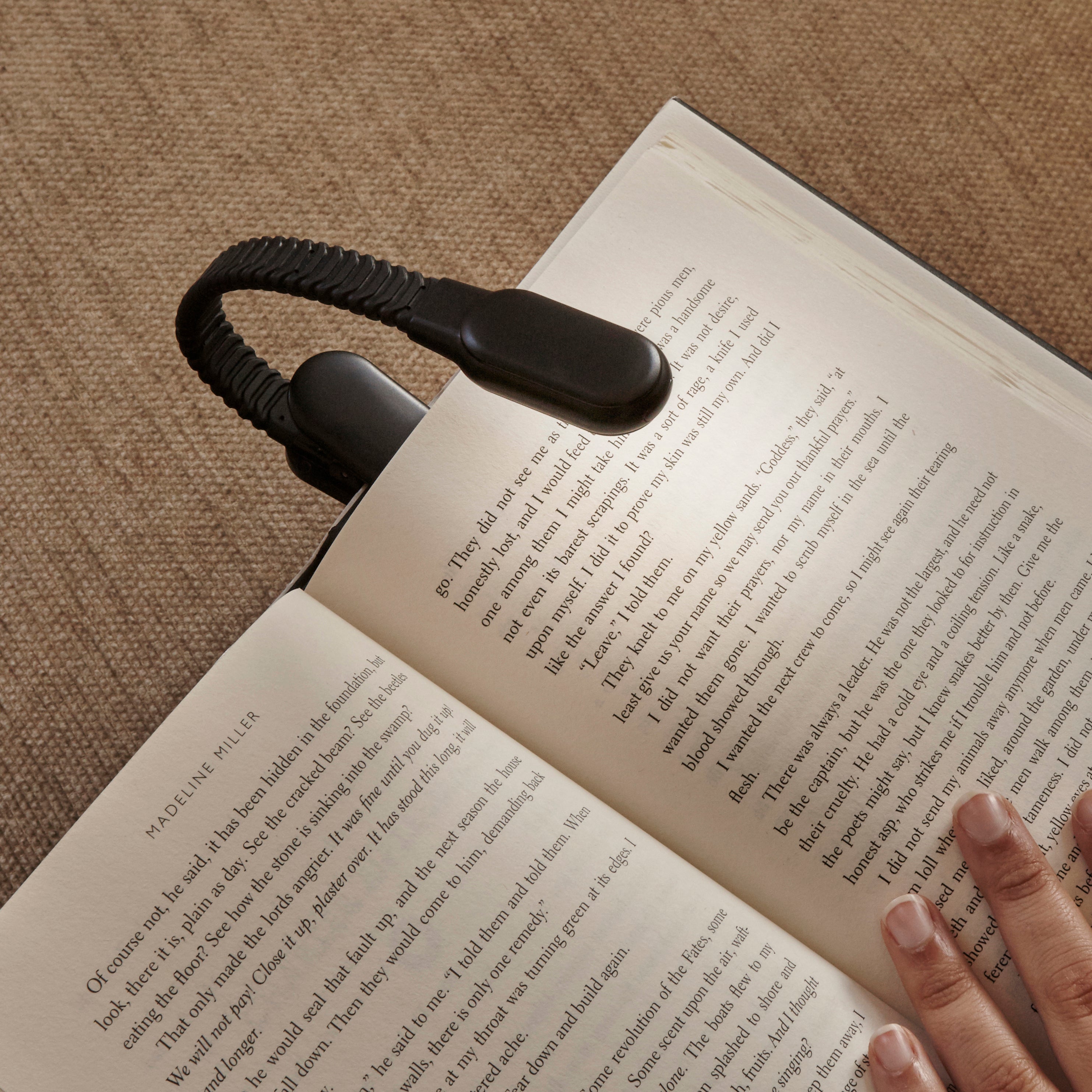 Rechargeable LED Book Light for Reading - Black | Portable Clip-on Reading Lamp for Bed, Nightstand, Travel & Studying