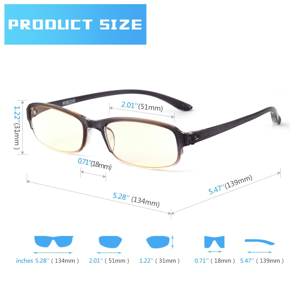 Mind Bridge Blue Light Blocking Glasses for Computer & Digital Screen Use - Anti Eye Strain Reading Glasses for Work, Gaming & Online Study