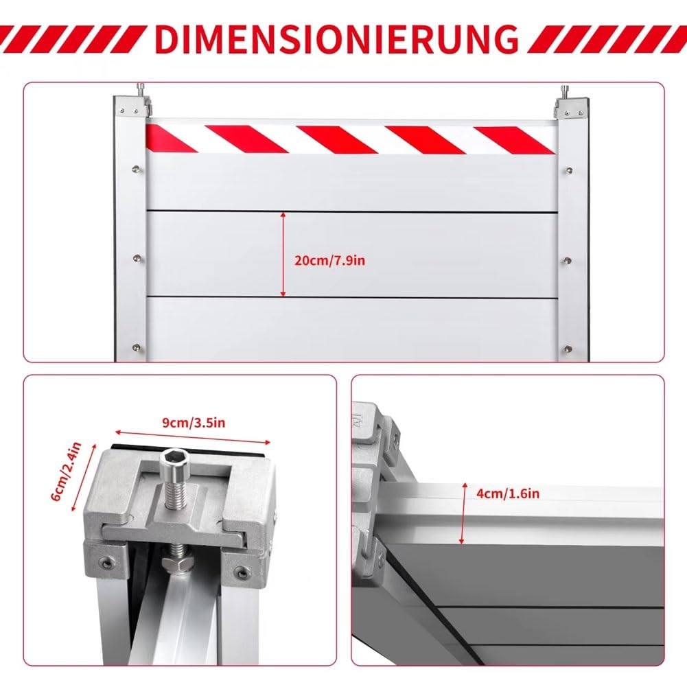 Aluminum Flood Barrier - Removable Water Stopper Shield for Basement Protection | Heavy Duty Flood Prevention Board | Temporary Dam for Home & Commercial Use | Perfect for Storm Season & Emergency Flood Control