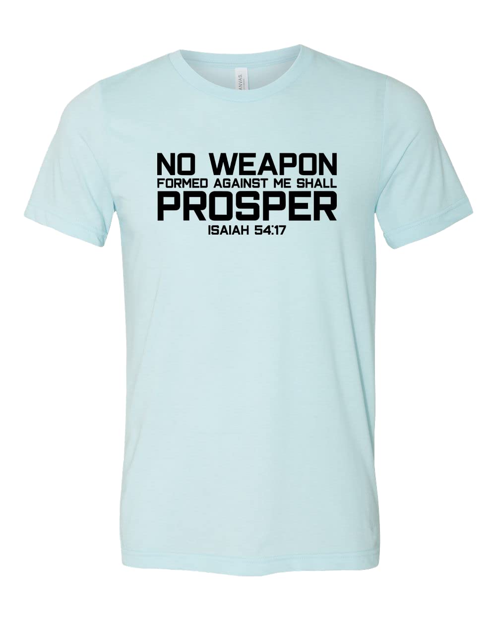 Bible Verse T-Shirt - No Weapon Formed Against Me Shall Prosper - Christian Scripture Apparel for Church, Worship & Daily Inspiration
