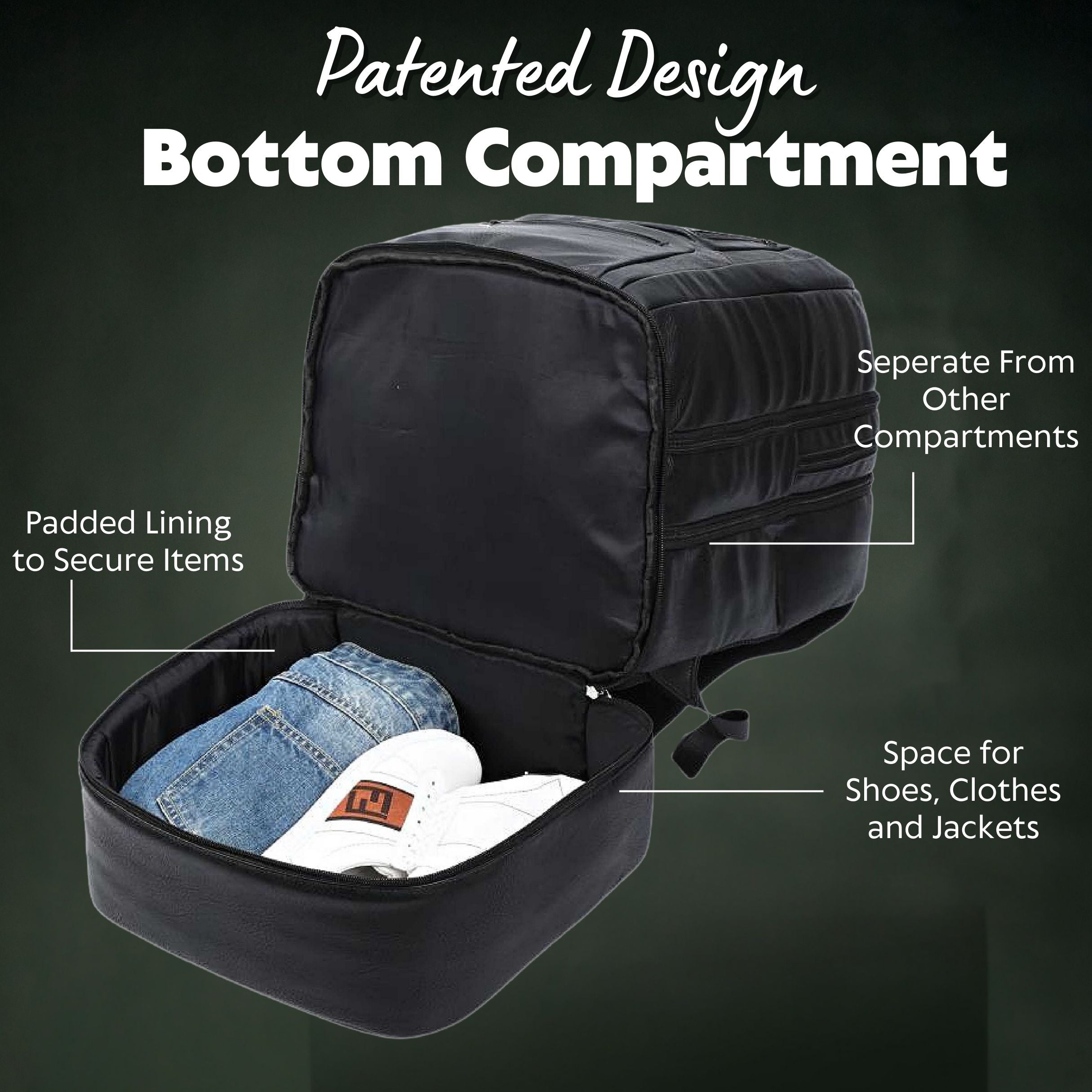 Premium Grey Leather Carry On Backpack - Patented Signature Design for Travel & Business - Perfect for Airplane, Commute & Weekend Getaways