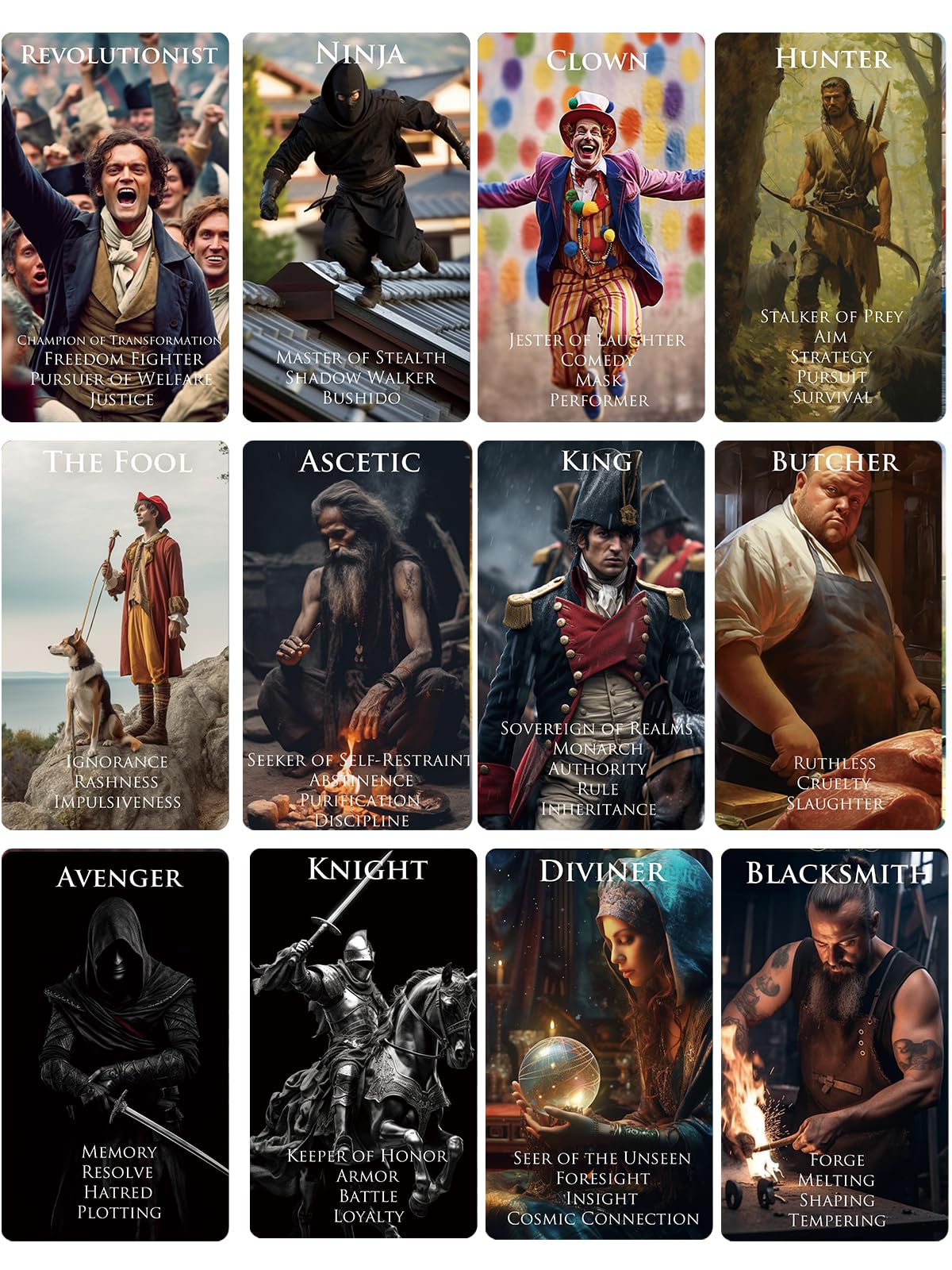 The Character Oracle Cards Deck - 78 Role Cards for Self-Discovery, Beginner Tarot Deck with Foiled Designs & Meanings - Perfect for Meditation, Spiritual Guidance & Personal Growth