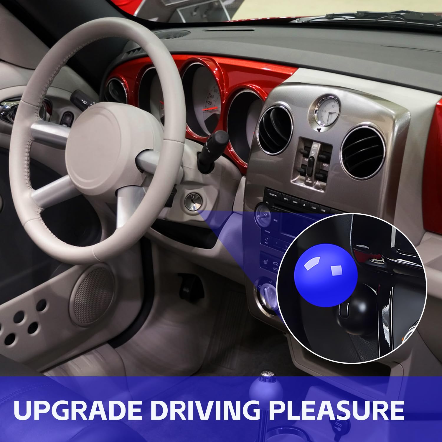 Car Push Start Button - Metal Ball-Bar One-Touch Engine Starter (Blue) for Automotive Upgrade