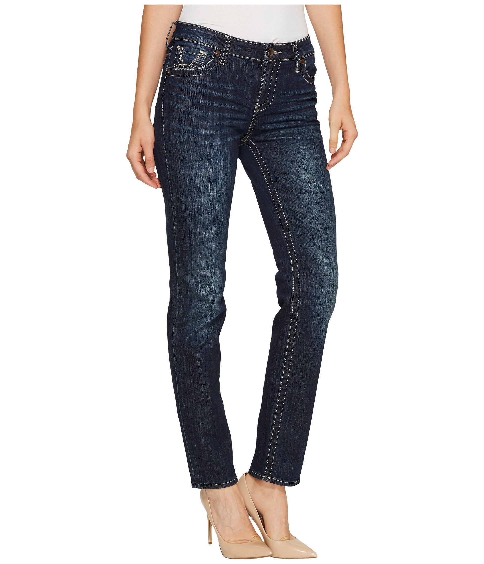 KUT from the Kloth Women's Stevie Straight Leg Jeans - High Waist Stretch Denim Pants for Casual Wear & Everyday Outfits