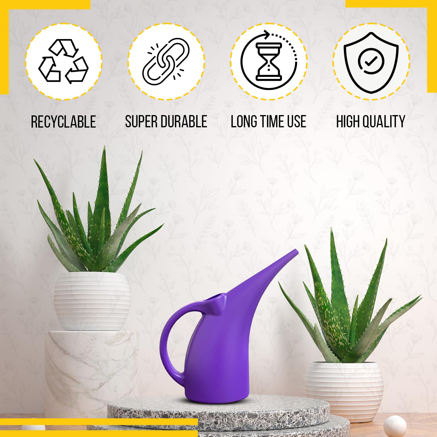 KP KOOL PRODUCTS 1/2 Gallon Small Watering Can for Indoor & Outdoor Plants - Purple Plastic Plant Waterer for Garden, Balcony & Houseplants (1 Pack) - Perfect for Delicate Flowers, Herbs & Succulents