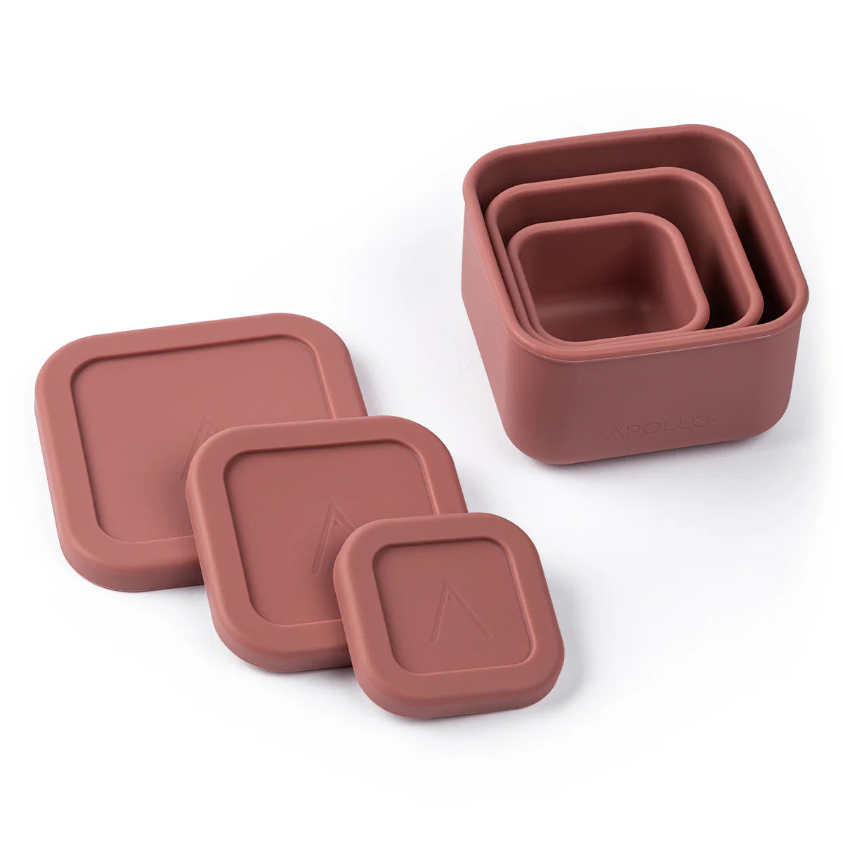 Apollo 3-Piece Silicone Nesting Bowls Set - BPA-Free, Microwave & Dishwasher Safe - Perfect for Meal Prep, Snacks & Baby Food Storage (Pink)