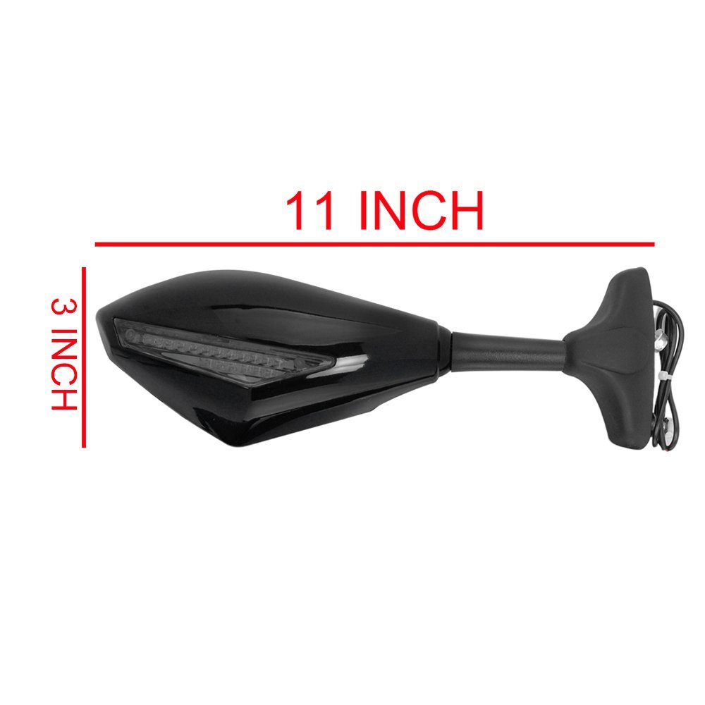 Smoke Lens Black Integrated Amber LED Turn Signal Blinker Rearview Side Mirrors for Honda CBR 600 929 954 1000 XX RR F1 F4 F4i - Enhanced Safety & Style for Motorcycle Riders