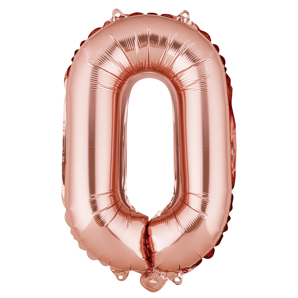 Rose Gold Mylar Letter O Balloon - 16 Inch Party Decoration for Birthdays, Anniversaries & Celebrations - 1 Count Box