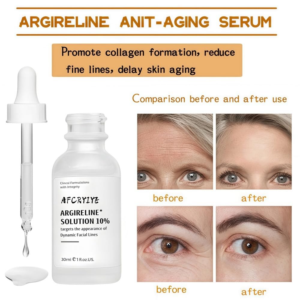 Argireline 10% Anti-Aging Face Serum for Women - Advanced Facial Moisturizer with Peptides to Reduce Wrinkles, Boost Collagen & Firm Skin - 30ml / 1oz - Perfect for Daily Skincare Routine & Nighttime Anti-Aging Treatment