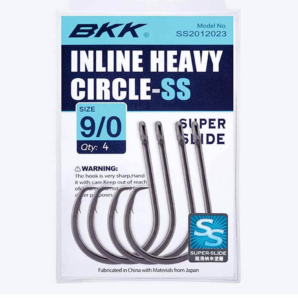 BKK Inline Heavy Circle Stainless Steel Hook - Durable Fishing Hooks for Saltwater & Freshwater Angling - Perfect for Offshore, Surf, and Pier Fishing