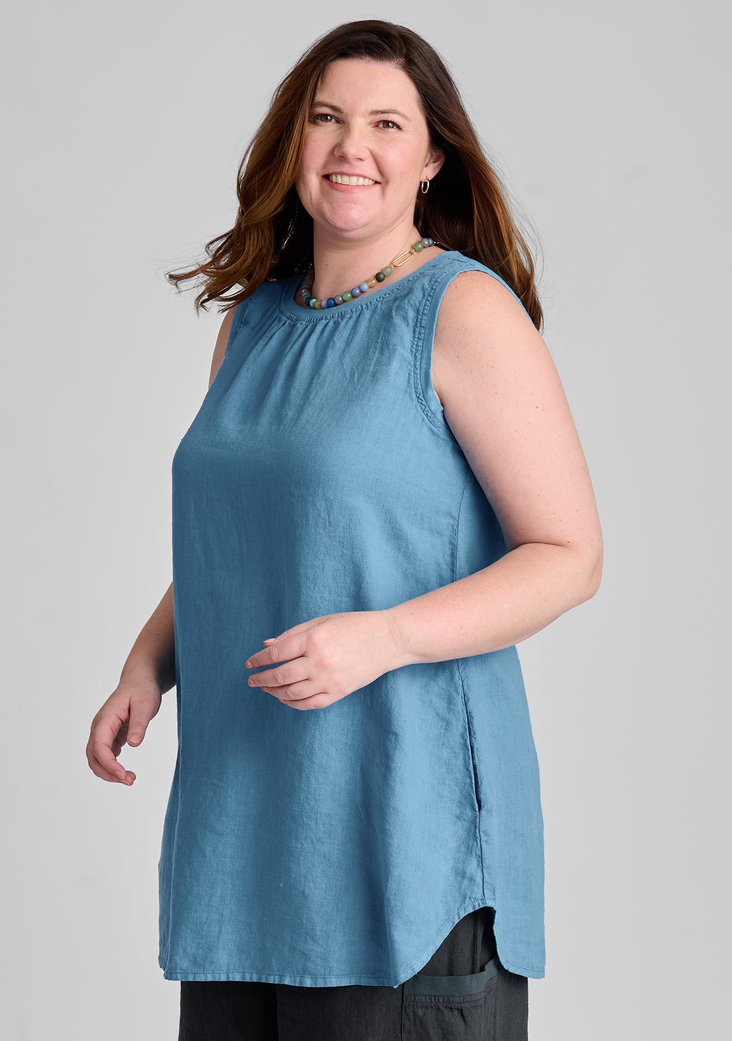 Women's Linen Tank Top - Breathable Summer Beach Tunic - Casual Boho Style for Vacation, Poolside & Outdoor Activities