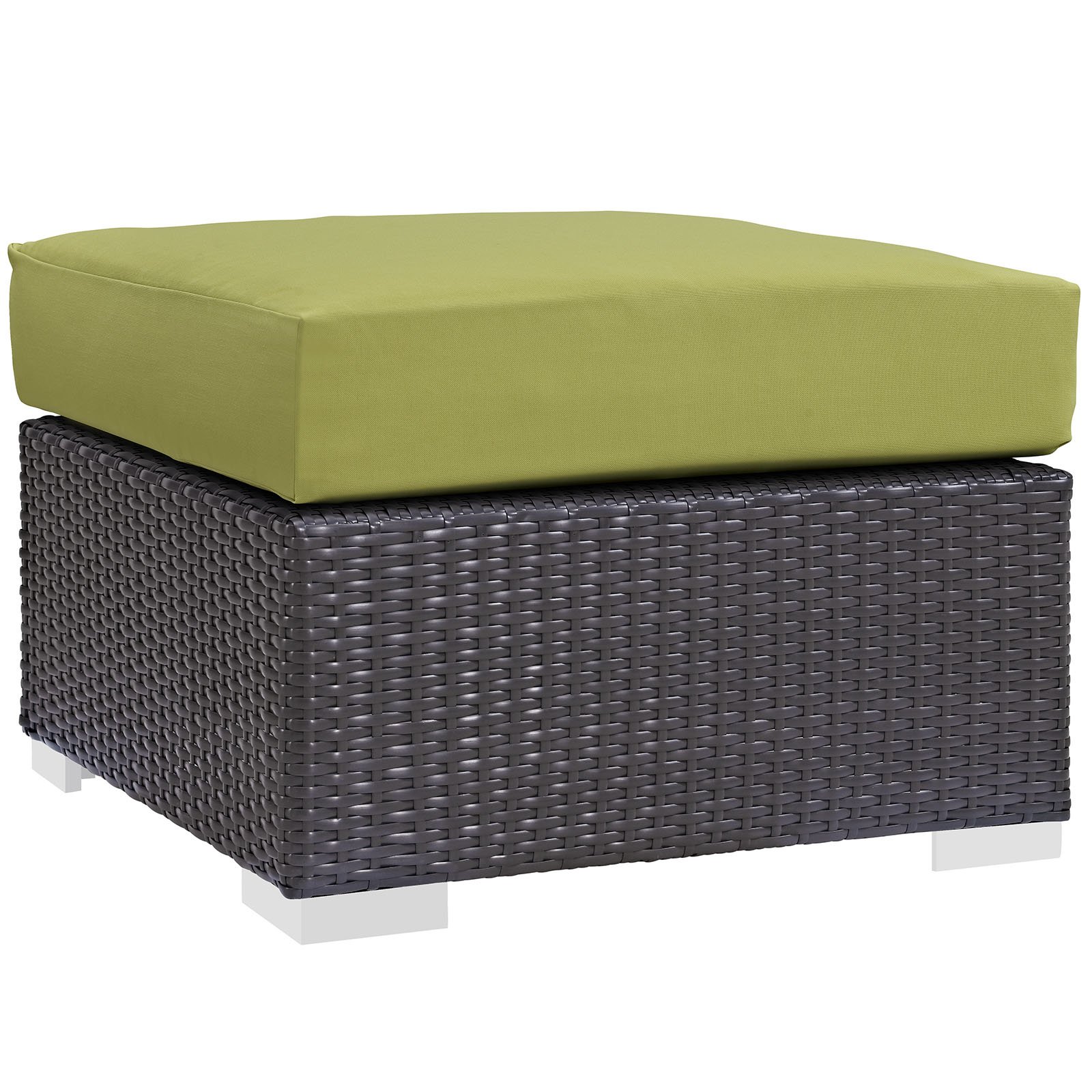 Modway Convene 3-Piece Wicker Rattan Outdoor Patio Furniture Set - Espresso & Peridot Color - Perfect for Backyard, Garden, Poolside or Balcony Relaxation