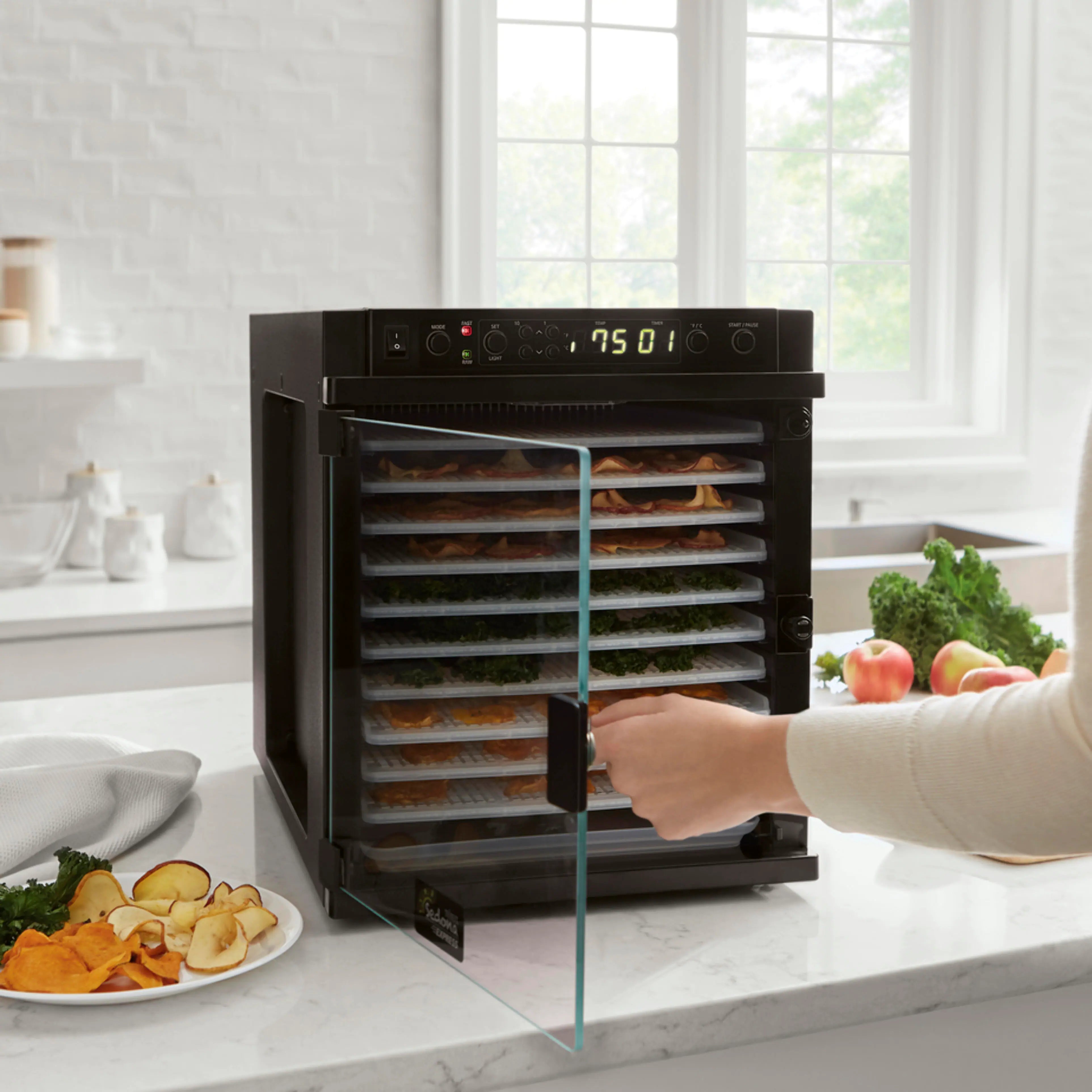 Sedona® Express Food Dehydrator - BPA Free Plastic Trays for Healthy Snacks, Jerky & Fruit - Perfect for Home Kitchen, Camping & Meal Prep