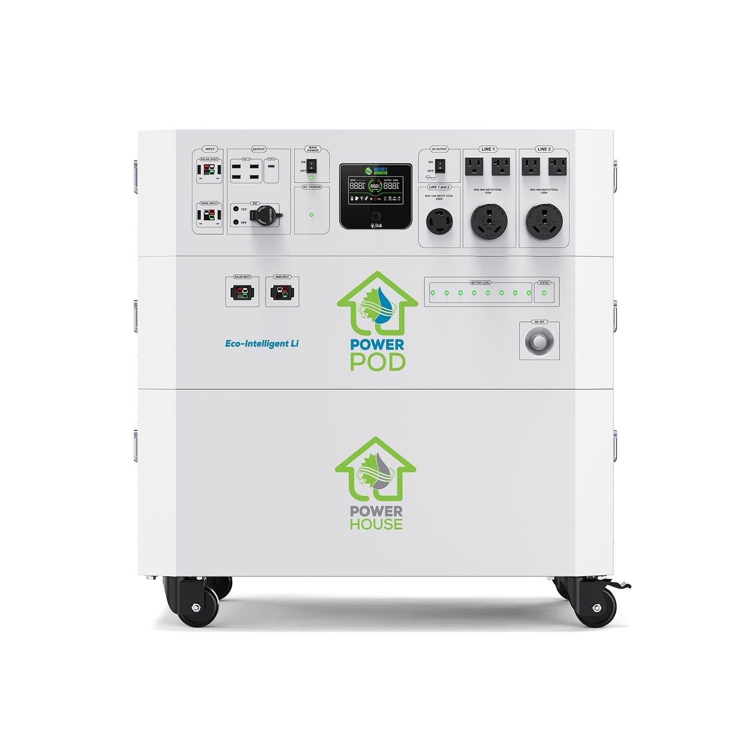 Nature's Generator Powerhouse Hybrid Platinum PE System - Portable Solar Power Generator for Home, Camping & Emergency Backup - Reliable Off-Grid Energy Solution