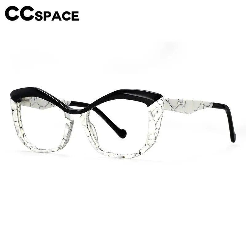CCspace Unisex Full Rim Square Acetate Eyeglasses 57003 - Lightweight & Durable Frame for Men & Women - Perfect for Reading, Work & Fashion Accessories