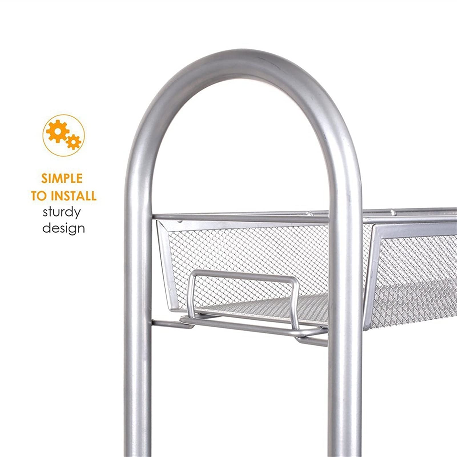 Luckxuan 4-Tier Slim Slide Storage Shelf - Space-Saving Steel Organizer for Bathroom, Kitchen & Home - Movable Multipurpose Shelving Unit with Easy Assembly - Perfect for Small Spaces, Pantry Organization & Closet Storage