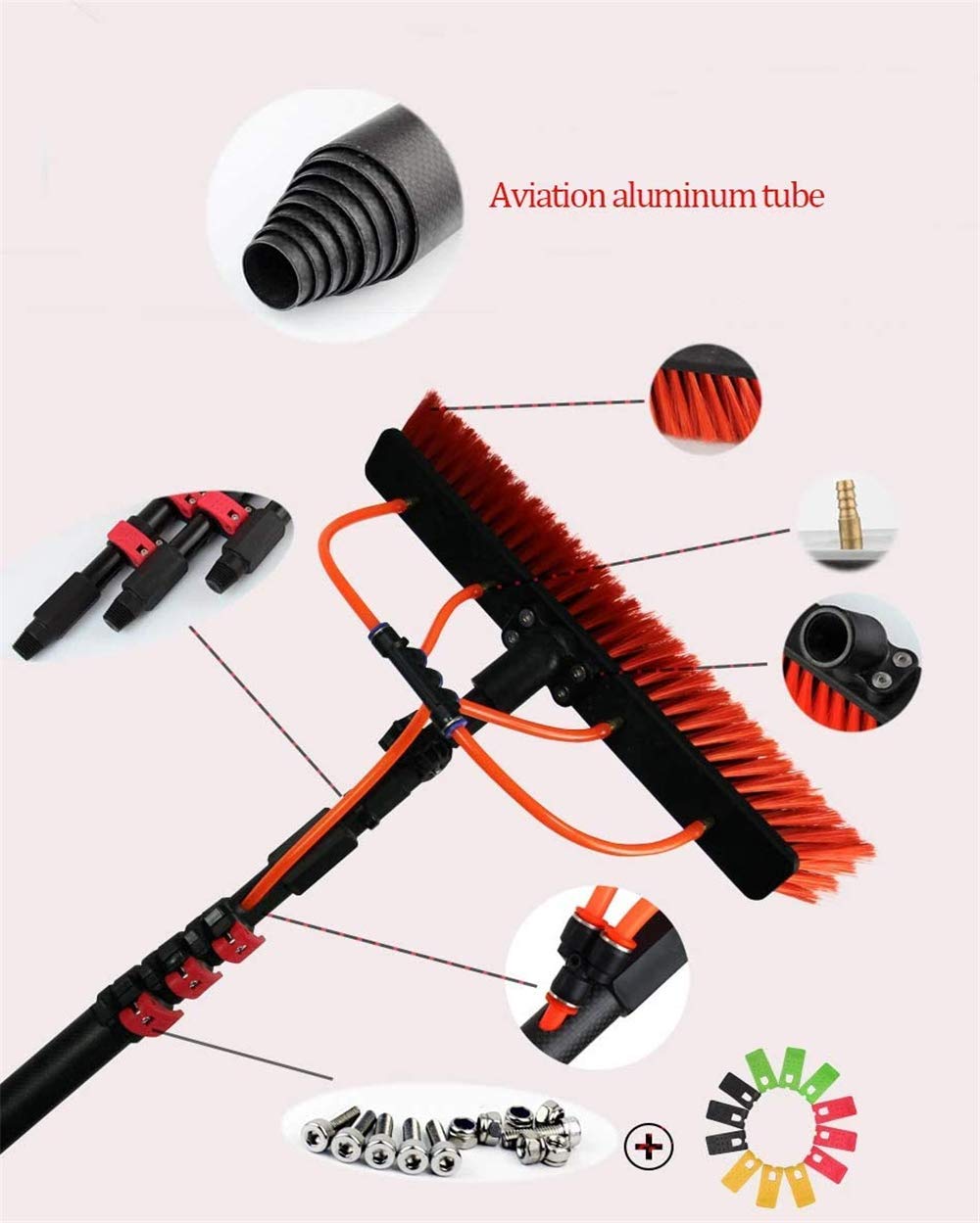 Water-Powered Window Cleaning Kit with Solar Panel Cleaning System - Outdoor Glass Cleaner for Windows, Photovoltaic Panels, and More - Perfect for Home, Office, and Commercial Use