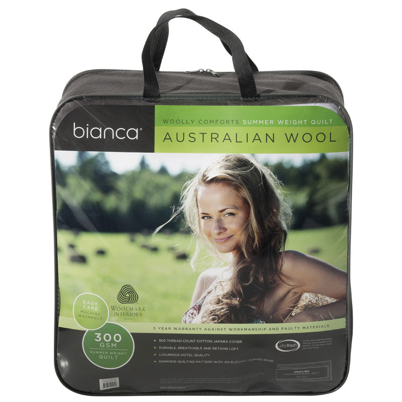Premium Australian Wool Summer Quilt - 300GSM King Size Bedding | Lightweight & Breathable for Hot Sleepers | Perfect for Warm Weather, Guest Rooms & Summer Nights