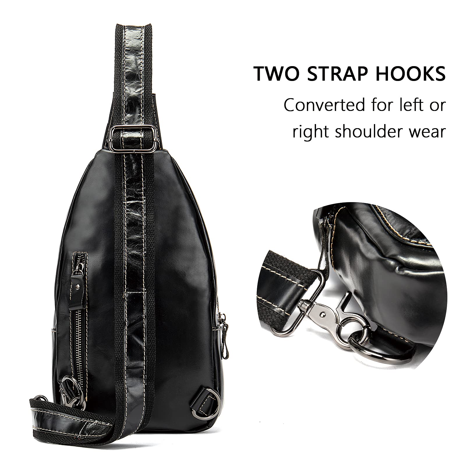 NIUCUNZH Genuine Leather Crossbody Sling Bag for Women & Men - Handmade Crocodile Embossed Shoulder Bag, Waterproof Chest Bag - Perfect for Travel, Work, and Daily Use