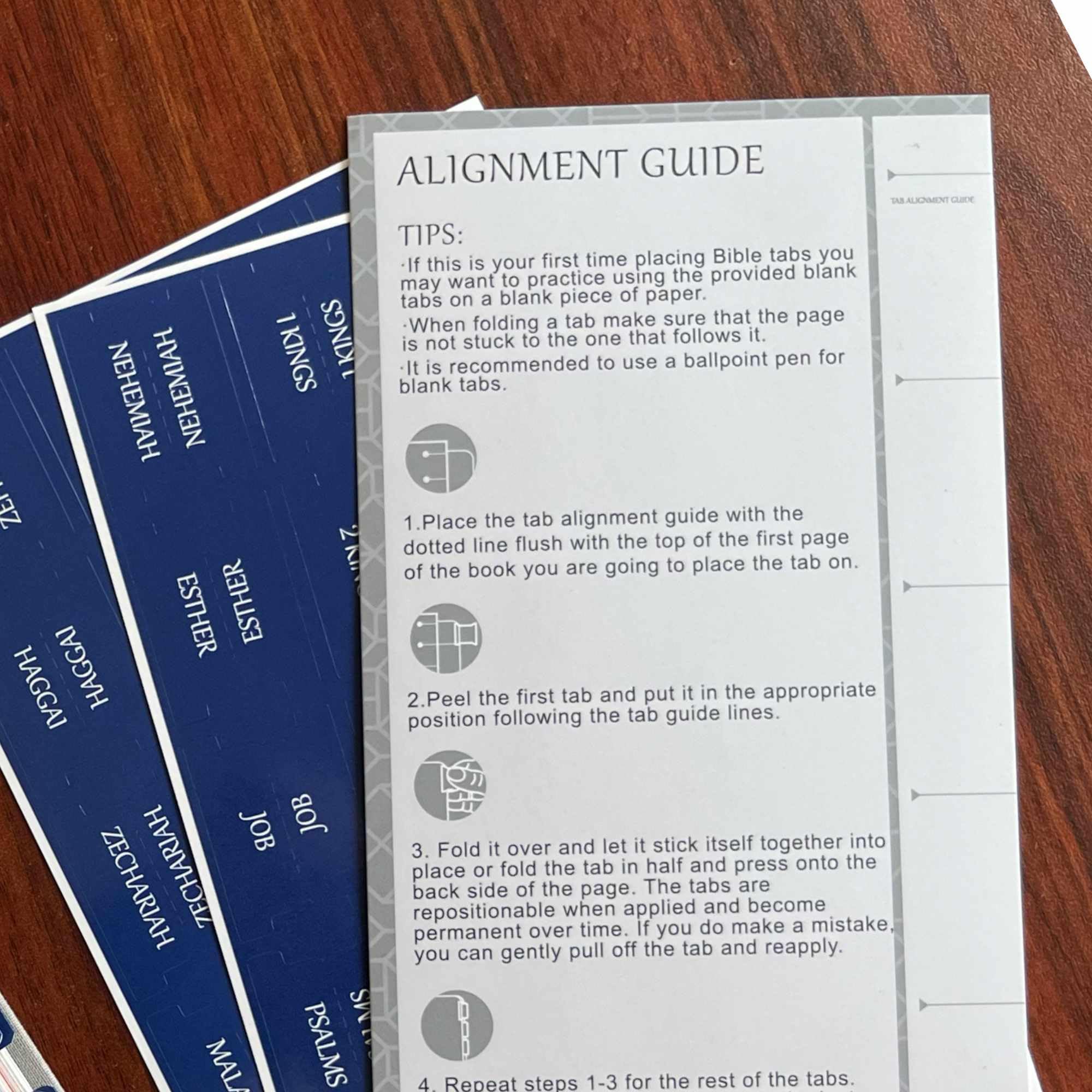 Laminated Bible Tabs - Large Print Repositionable Stickers for Easy Reading & Application | Durable Bible Index Tabs for Men & Women | Perfect for Bible Study, Church & Personal Devotion (Sapphire Blue)