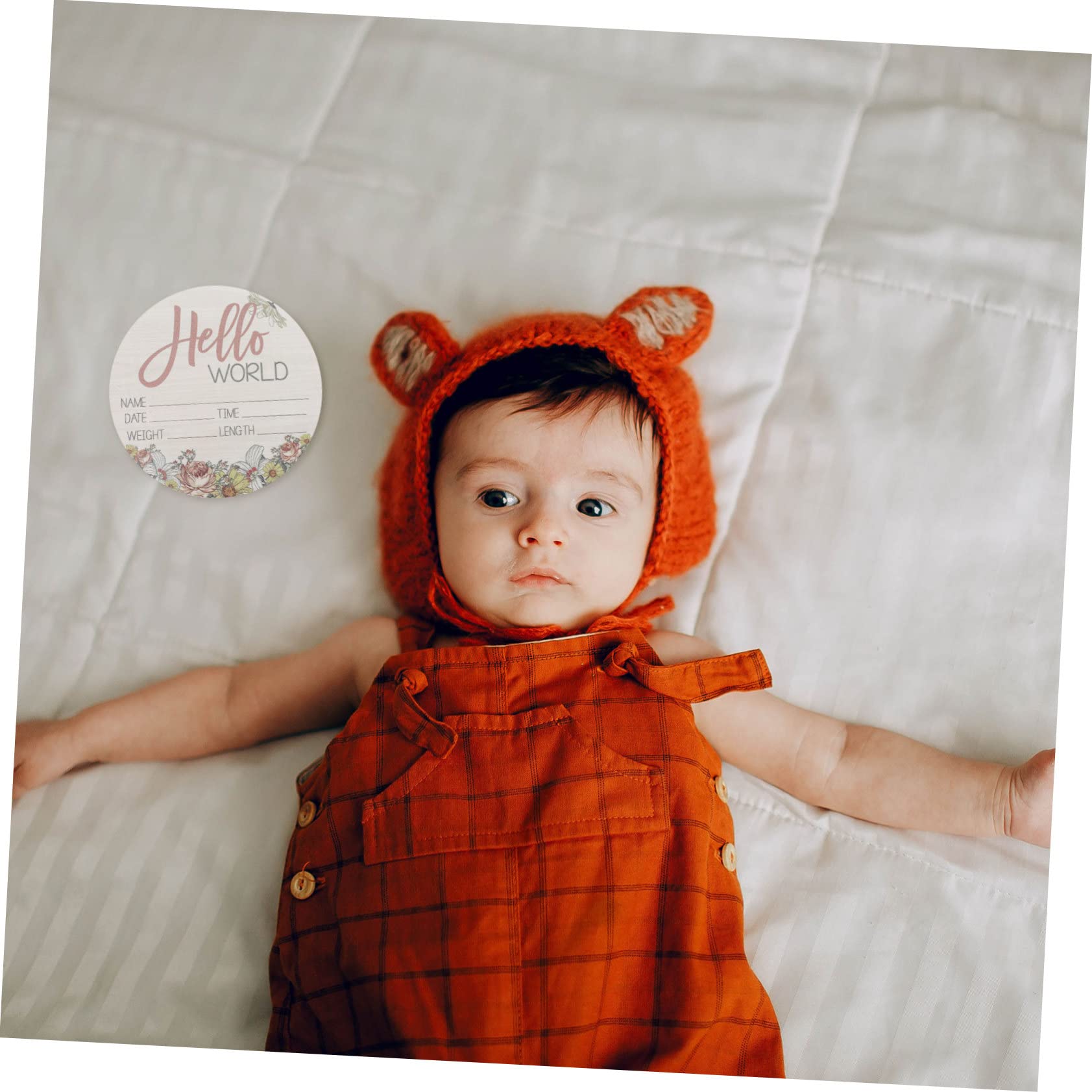 CATIEBYE Wooden Newborn Hospital Sign for Baby Girls - Custom Birth Announcement, Photo Prop & Baby Shower Decoration - Perfect for Newborn Photography, Nursery Decor & Gender Reveal Parties