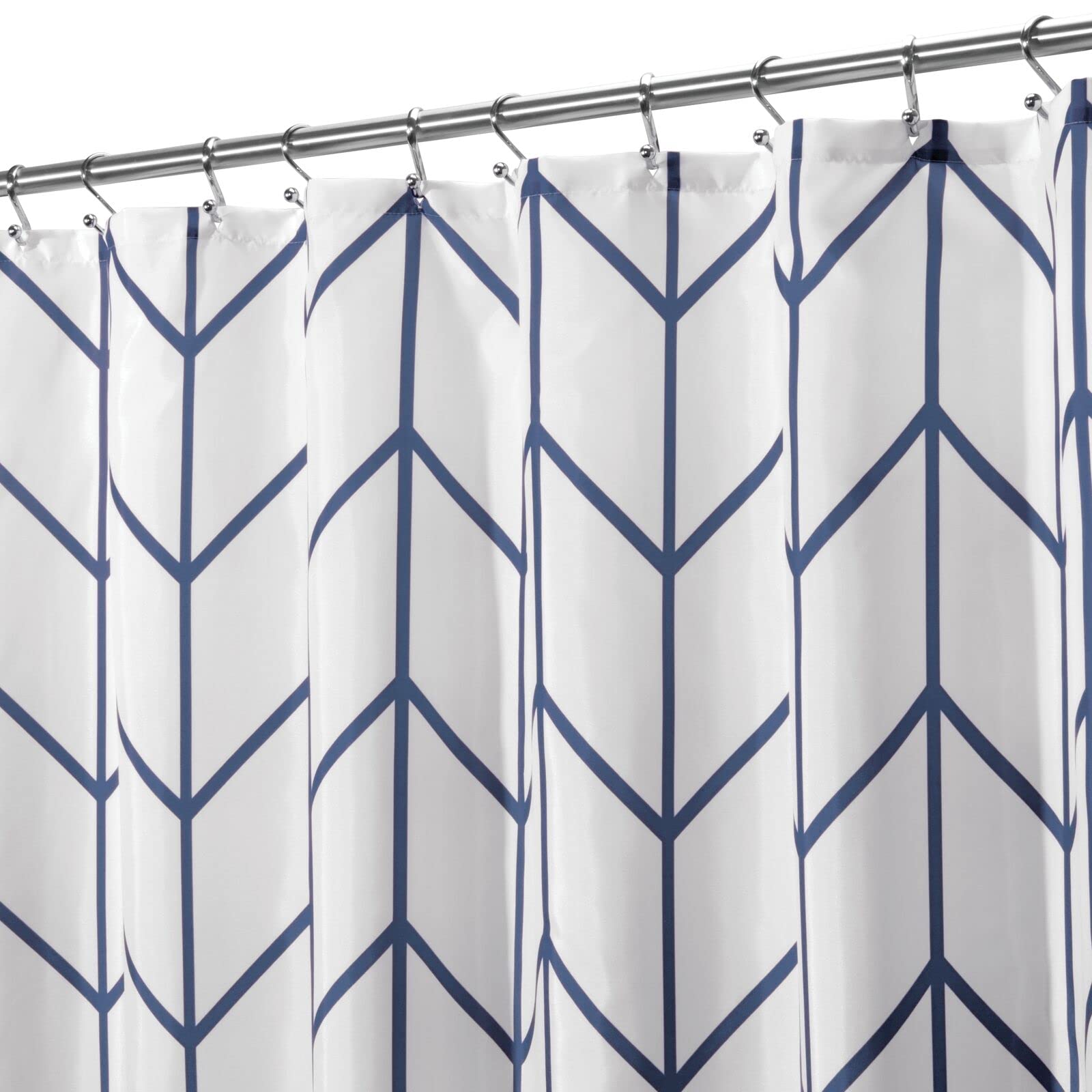 Modern Herringbone Pattern Shower Curtain - Geometric Striped Bathroom Curtain with Minimalist Design - 72