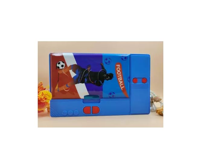 Aapeshwar Plastic Football Design Pencil Box - Blue School Supplies for Kids, Students & Artists - Perfect for Classroom, Home & Travel Organization