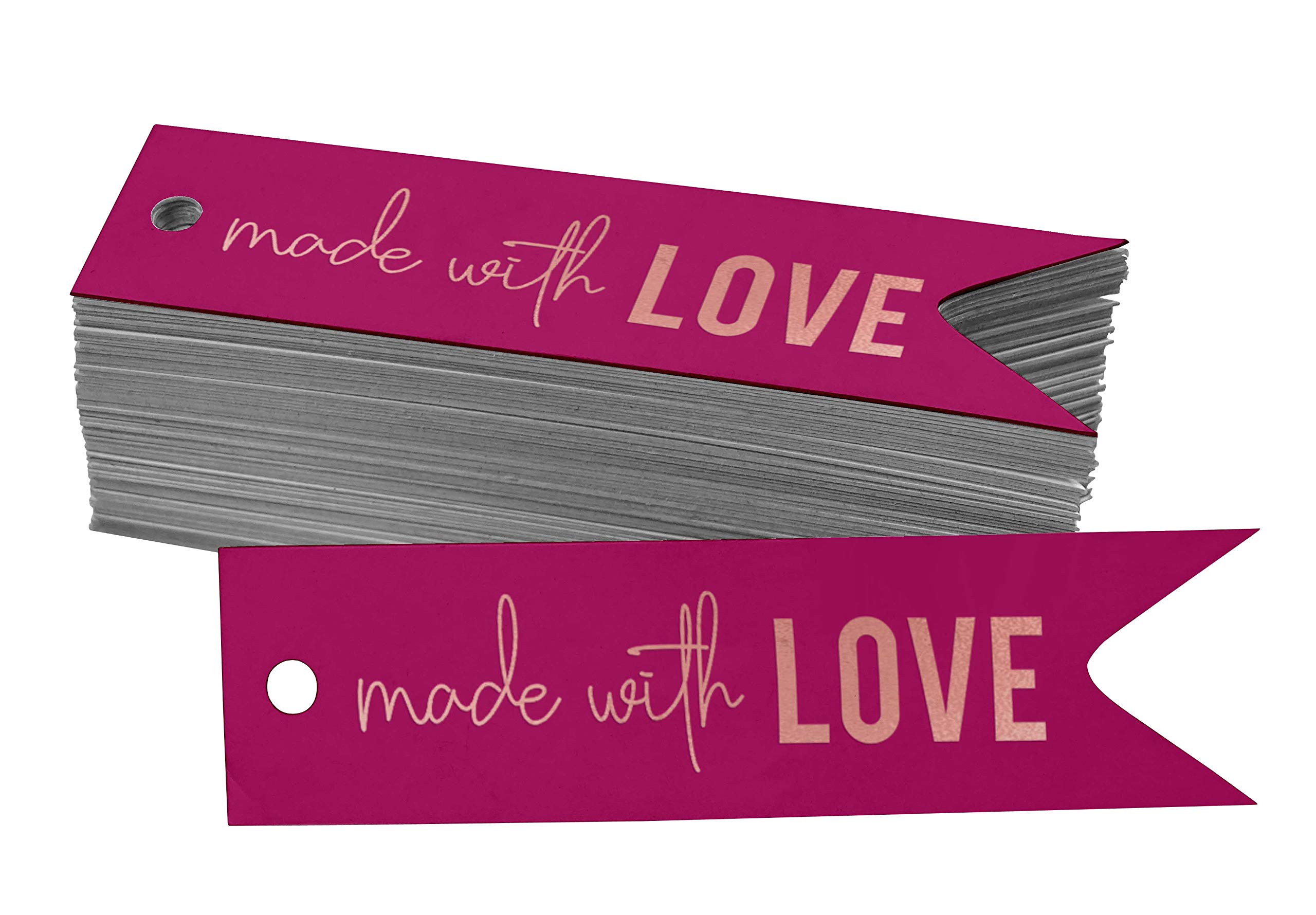 50 Pack Rose Gold Foil Favor Tags - Elegant Wedding Gift Tags, Birthday Party Favors, DIY Craft Supplies - Perfect for Bridal Shower, Baby Shower & Event Decorations