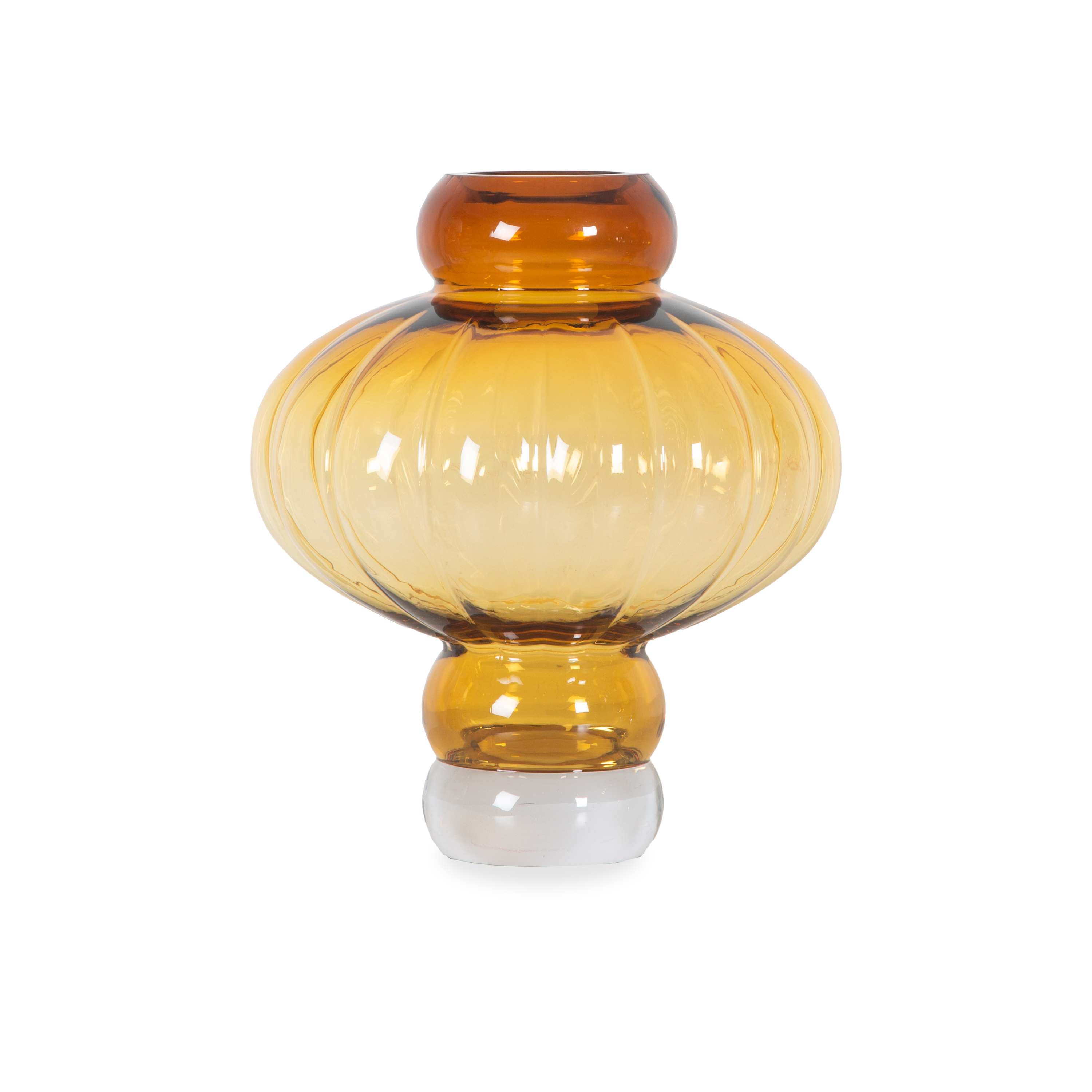 Amber Glass Balloon Vase - Elegant Floral Centerpiece for Weddings, Home Decor & Special Occasions