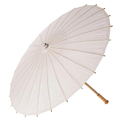Quasimoon Pink Paper Parasol Umbrella - Vintage Japanese Style Folding Umbrella for Weddings, Photo Shoots & Outdoor Events - Handmade Decorative Umbrella by PaperLanternStore