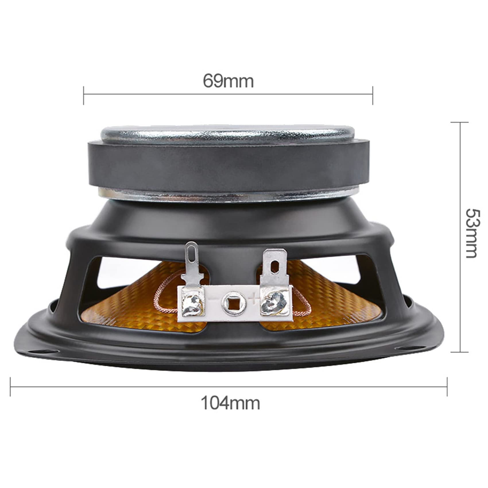 4Pc 4-Inch 15W 4 Ohm Portable Bass Speaker - DIY Professional Multimedia Subwoofer for Home Theater, Car Audio & Sound System - High-Quality Audio for Parties, Gaming & Outdoor Events