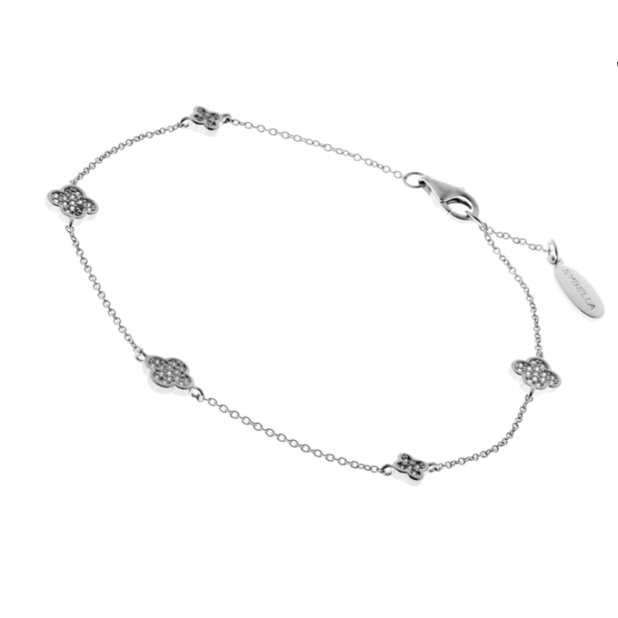 Sybella Daisy Flower Bracelet for Women - Sterling Silver Adjustable Charm Bangle | Perfect for Weddings, Parties & Everyday Fashion Accessories