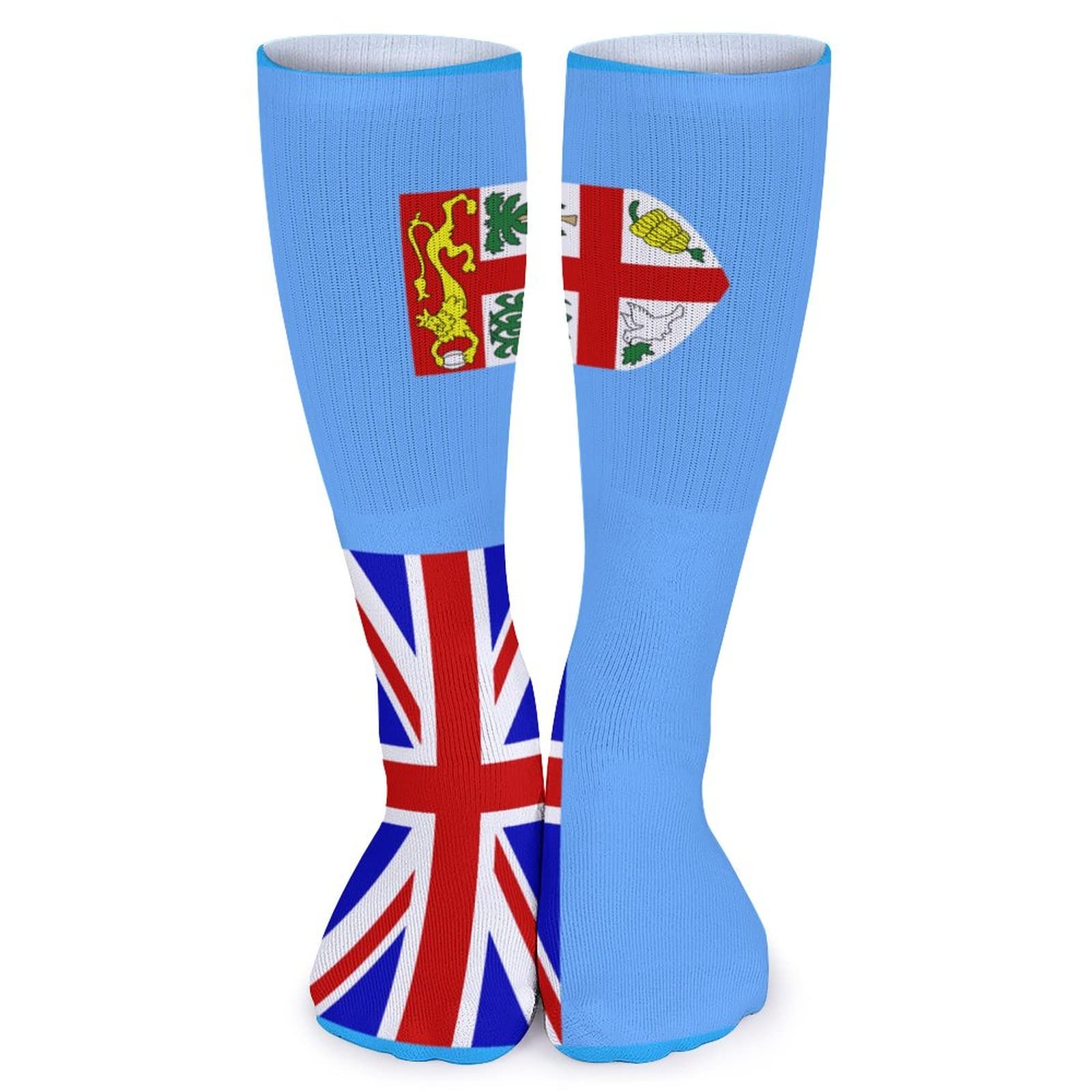 Fiji Flag Casual Socks - Moisture Wicking & Breathable Athletic Socks for Men & Women (5 Pairs) - Perfect for Running, Gym Workouts & Everyday Wear
