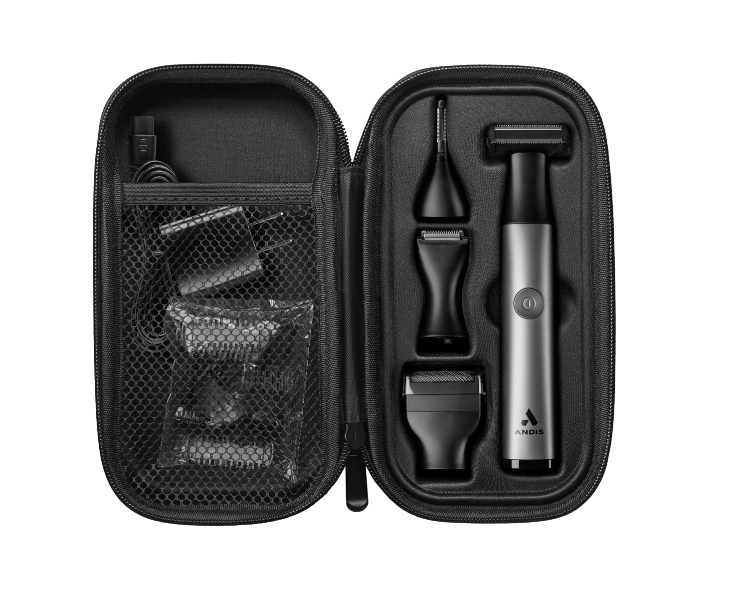 Andis 42315 inEDGE Lithium-Ion Cordless All-in-One Trimmer - Dual-Sided Wet/Dry Body, Face, Ear & Nose Hair Clipper - Black | Perfect for Travel, Gym & Personal Grooming at Home