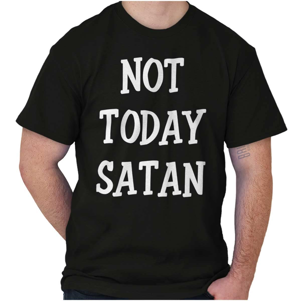 Funny Christian Graphic T-Shirt 'Not Today Satan' - Unisex Tee for Men & Women - Perfect for Church, Bible Study & Christian Events