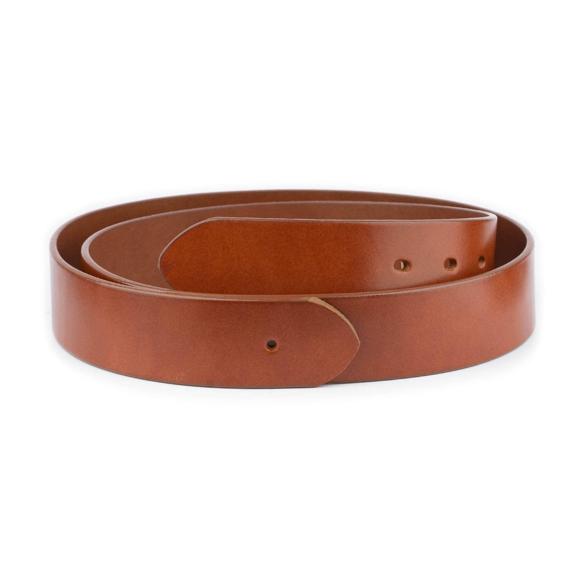 Men's Wide Thick Brown Cognac Leather Belt Replacement Strap - Compatible with Cartier Buckles | Durable Dress Belt for Business, Casual & Formal Occasions