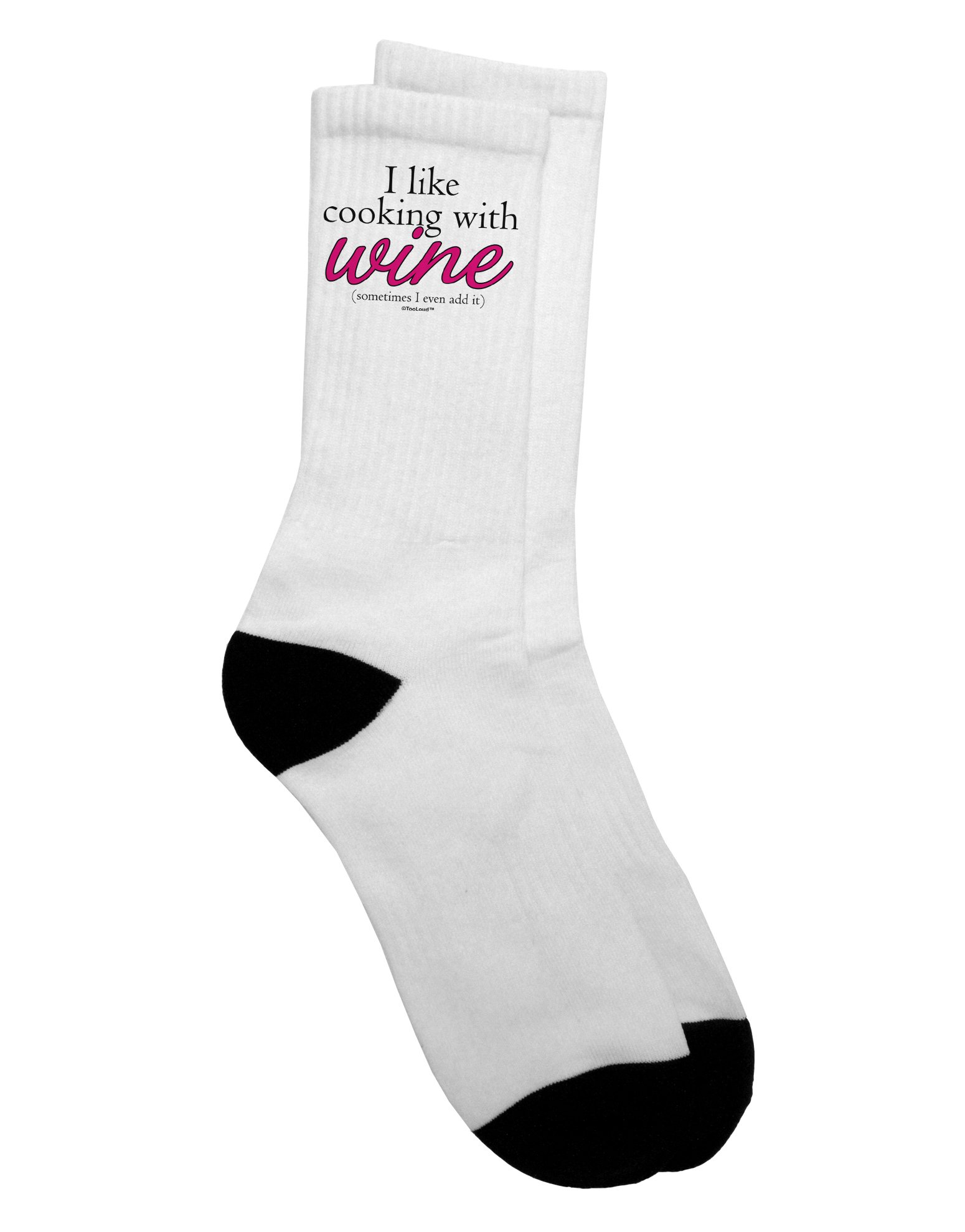 Funny Wine Lover Socks for Adults - 'I Like Cooking With Wine' Crew Socks - Comfortable Novelty Socks for Men & Women - Perfect Gift for Chefs, Foodies & Wine Enthusiasts - Great for Cooking, Parties & Casual Wear